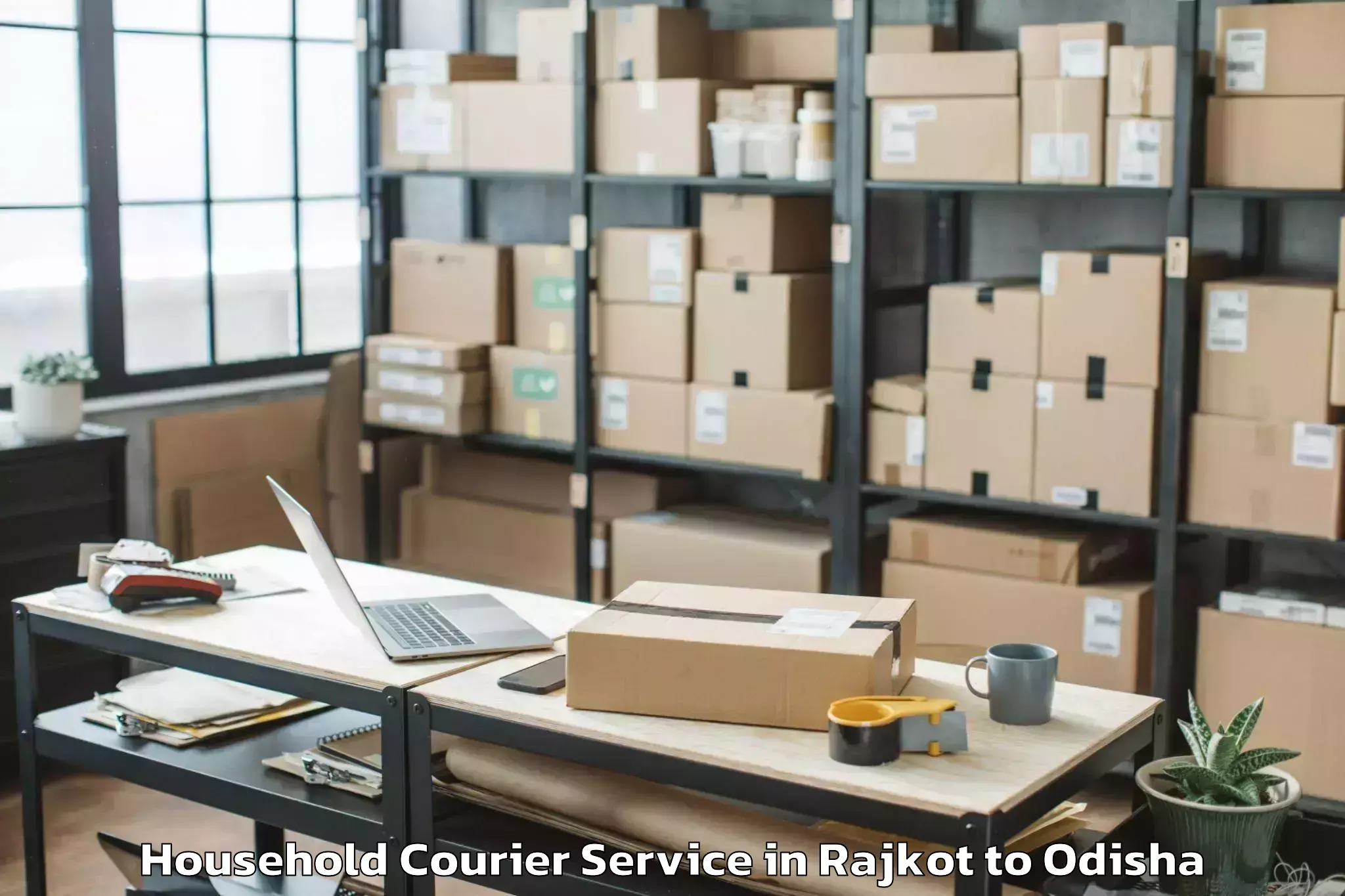 Top Rajkot to Dharuadihi Household Courier Available